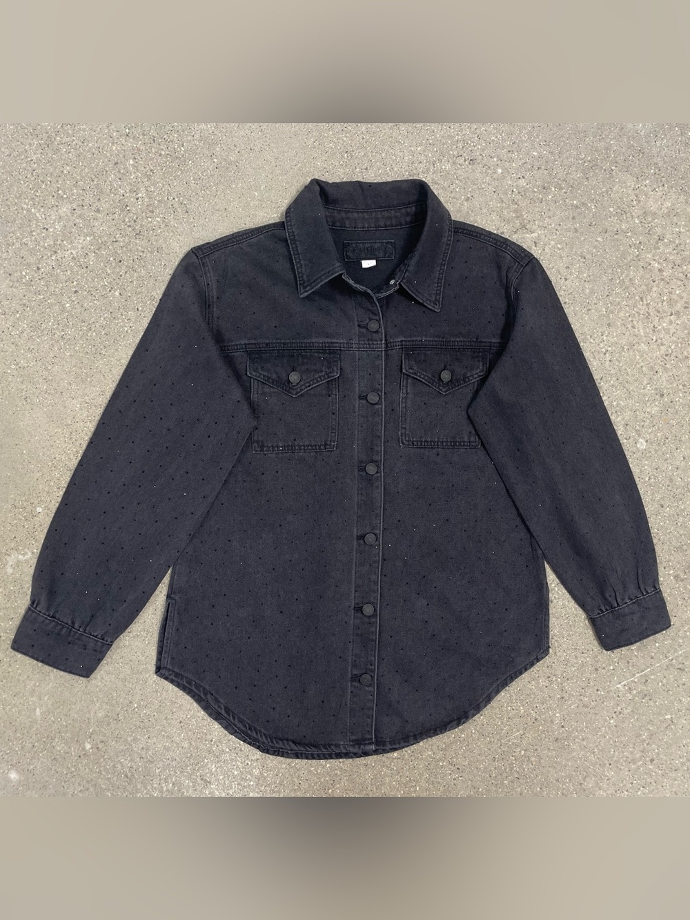 Black Maurice’s Rhinestone Embellished Jean Shirt size Small